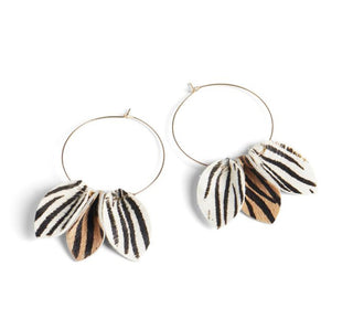 Coco + Carmen Petal Hoop Zebra Earrings 2135360