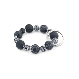 Jilzarah Midnight Palm Small Bead Wrist Keychain