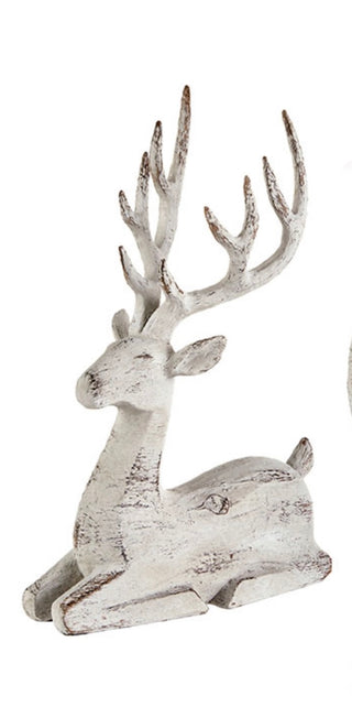 White Distressed Wood Look Reindeer