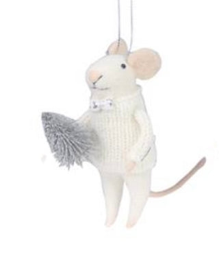 Wool Felt Christmas Mouse Ornament