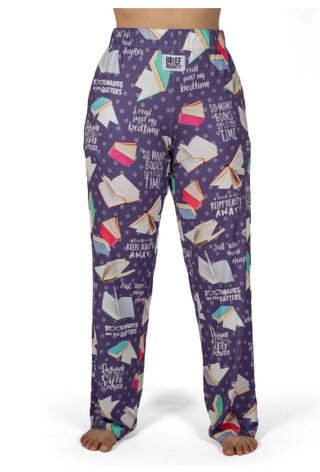 Brief Insanity Book Pattern Lounge Pants