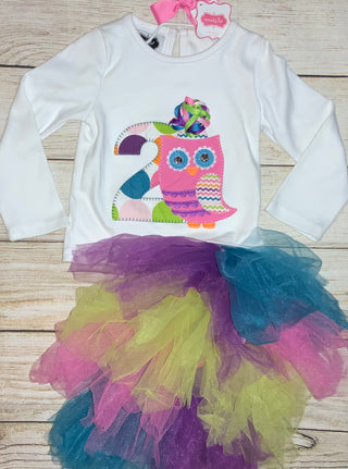 Mudpie Owl Skirt Set I’m 2 24M/2T