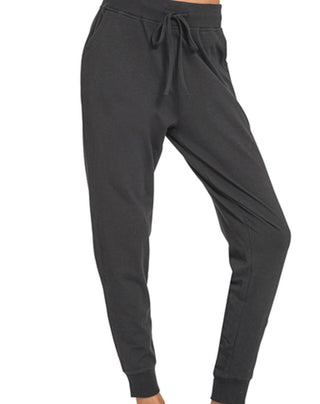 Zenana Cotton Jogger Pants Black