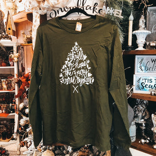 A Thrill of Hope Long Sleeve Olive Shirt