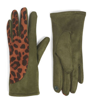 Coco + Carmen Microsuede Animal Touchscreen Gloves - Green 2136382