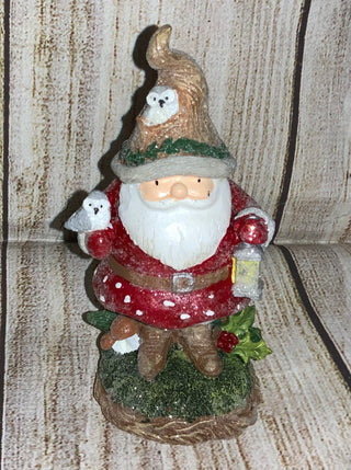 Santa Gnome Figurine w/Owl