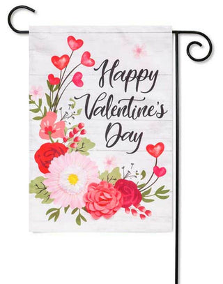 Valentine’s Day Shiplap Floral Garden Flag