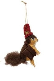 Wool Felt Squirrel w/Hat