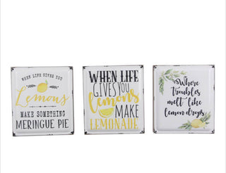 Wood/Enamel Lemon Box Sign