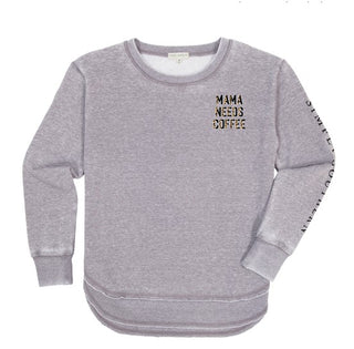 Simply Southern Mama Needs Coffee Pull Over Crewneck Large