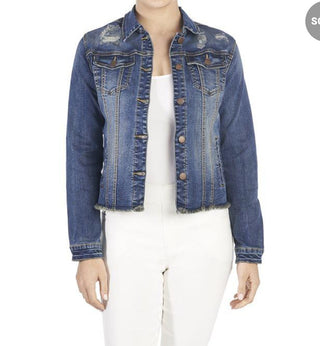 Coco + Carmen OMG Distressed Denim Jacket - Medium Denim 2019002