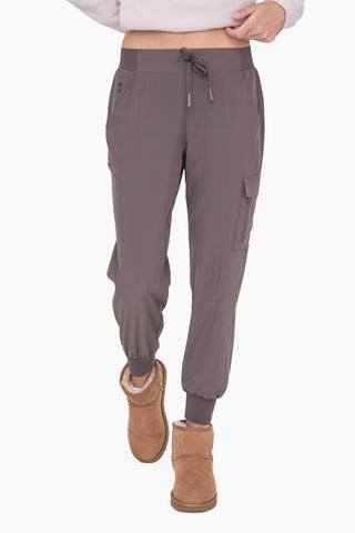 Mono B High Waisted Capri Active Jogger with Pockets Cocoa