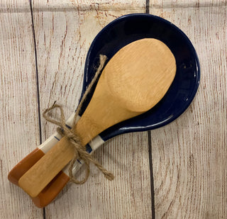 Blue Striped Spoon Rest