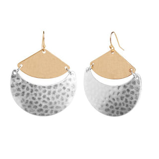 Whispers Swinging Moon Dangle Earrings Mixed Metal WN004100