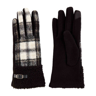 Mudpie Tartan Boucle Gloves Black