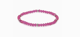 My Fun Colors Mini Crystal Bracelet Pink Silver Accent
