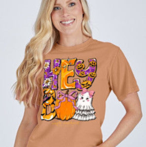 Simply Southern Short Sleeve Hey Boo T-Shirt Chestnut