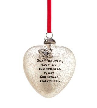Dear You First Christmas Glass Heart Ornament