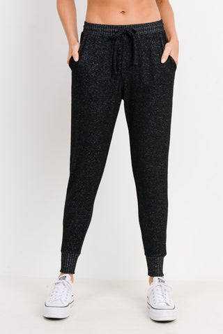 Mono B Drawstring Hacci Sweatpants Black