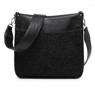 Jen & Co Chloe Teddy Crossbody Black M1977