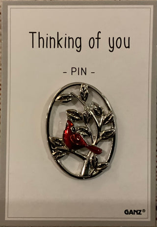 Memorial Cardinal Pin Thinking of You