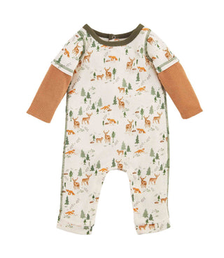 Mudpie Deer Print Waffle 1 Piece
