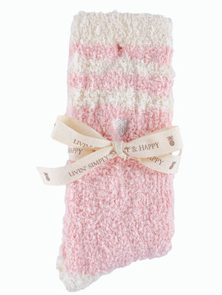 Simply Southern Soft & Cozy Socks Stripe Pink