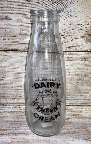 Clear Glass Milk Bottle