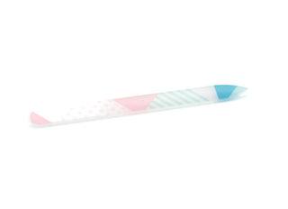 Lemon Lavender Glass Nail File Stripes