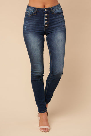 Kancan High-Rise Button Fly Straight Leg Jeans 9249d 1