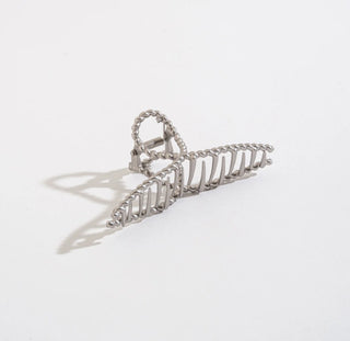Arianna Silver Twist Claw Clip