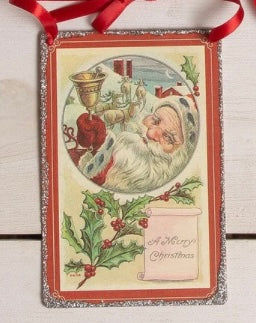 Vintage Santa Postcard Ornament Style 5