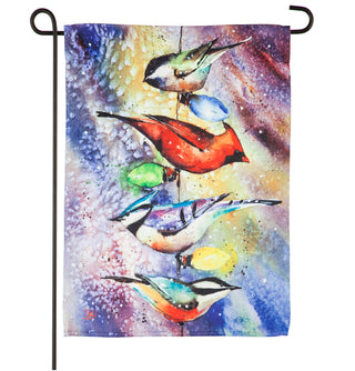 Holiday Chirpers Garden Suede Flag