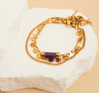 Howard's Narelle Waterproof Stone Bracelet Set Gold