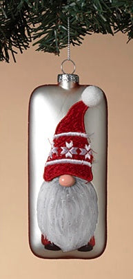 Glass Santa Gnome Ornament