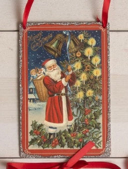 Vintage Santa Postcard Ornament Style 2