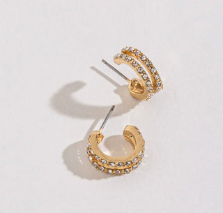 Howard’s Double Pave Style Hoop Earrings Gold