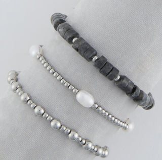 Howard's Narelle Waterproof Pearl Bracelet Set Silver