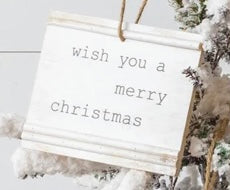 White Beadboard Winter Quotes Ornament