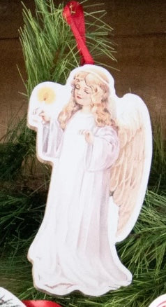 Angel Vintage Print Christmas Ornament