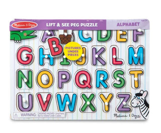 Melissa & Doug Lift & See Peg Puzzle Alphabet