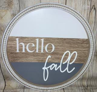 Round Wood Fall Sign