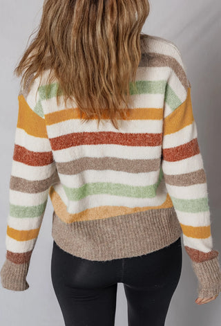 Little Daisy Closet Stripe Crewneck Drop Shoulder Sweater Multi