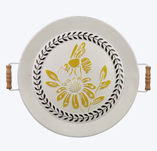 Metal Serving/Wall Decor Tray w/Bee