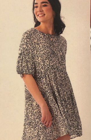 Charlie Paige Flowy Leopard Short Dress