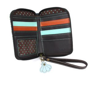 Chala Zip Around Wallet Turtle Teal Stripe 839