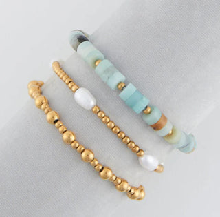 Howard's Narelle Waterproof Pearl Bracelet Set Gold