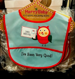 Merry Baby E-Z Wipe Holiday Bibs I've Been Very Good
