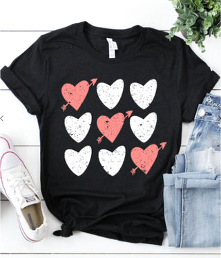 Heart Tic-Tac-Toe Graphic T-Shirt
