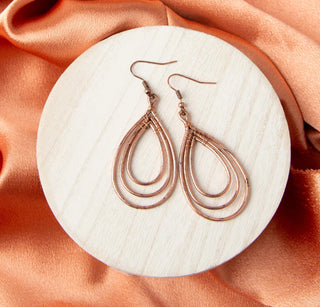 Howard's Wild Spirit Multi Teardrop Earrings Copper